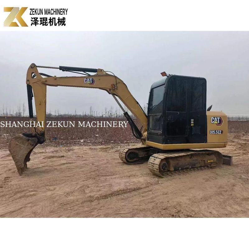 CAT 305.5E2 ক্যাটরপিলারের হাইড্রোলিক থাম্ব সহ 5.5 টন ব্যবহার করা ক্রলার এক্সক্যাভেটর