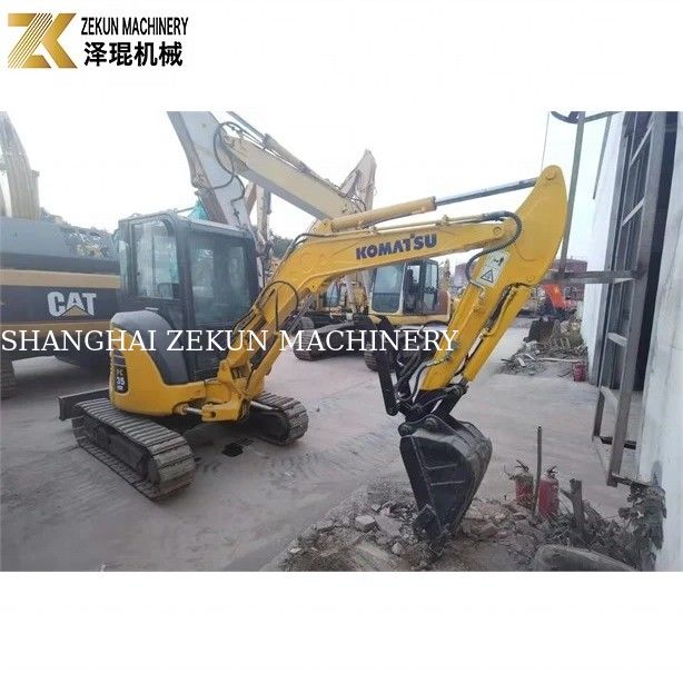 3.5 টন মিনি ইউজড KOMATSU PC35MR-5 হাইড্রোলিক ডিগার মেশিন সহ 2016 থেকে খননকারী