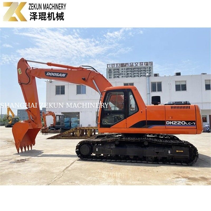 ব্যবহৃত জমি খননকারী 22 টন Doosan 220 Excavator DH220LC-7 ইঞ্জিন 21400 K