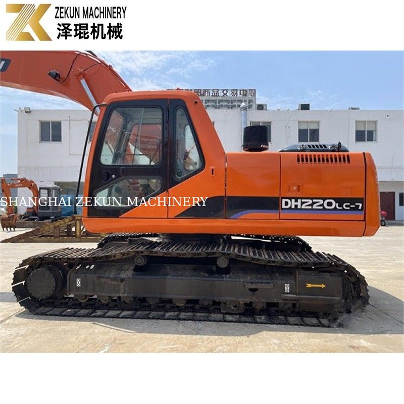 ব্যবহৃত জমি খননকারী 22 টন Doosan 220 Excavator DH220LC-7 ইঞ্জিন 21400 K