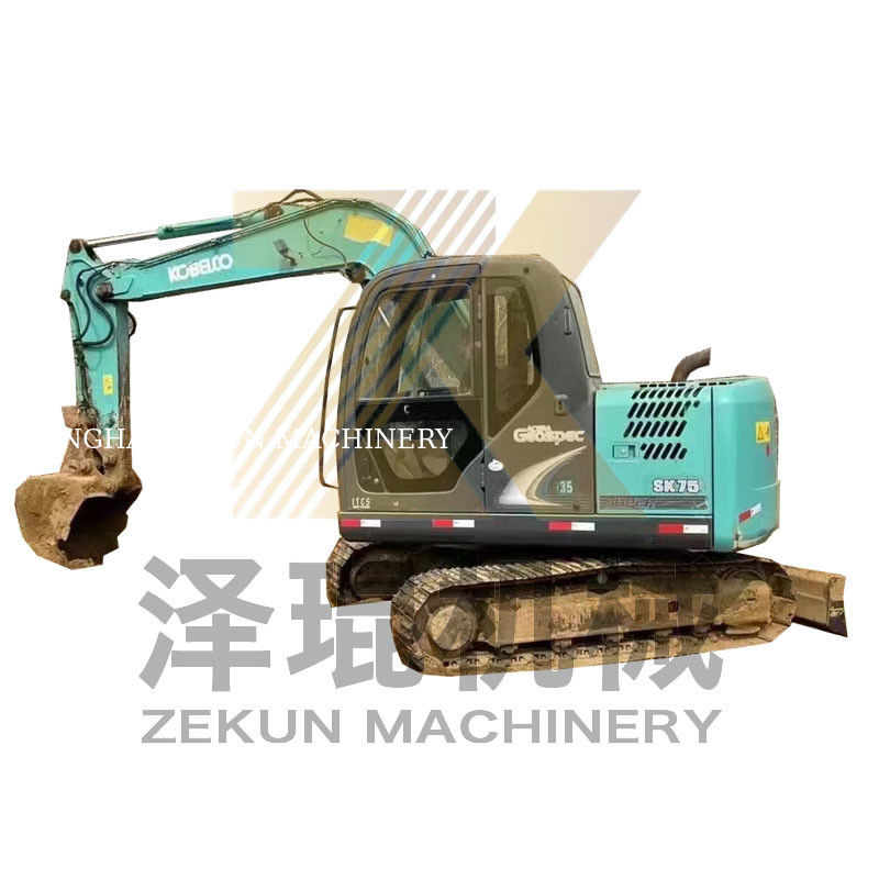 4001-6000 কাজের ঘন্টা ব্যবহৃত Kobelco SK75-8 SR এক্সক্যাভেটর জন্য সাংহাই নিলামে