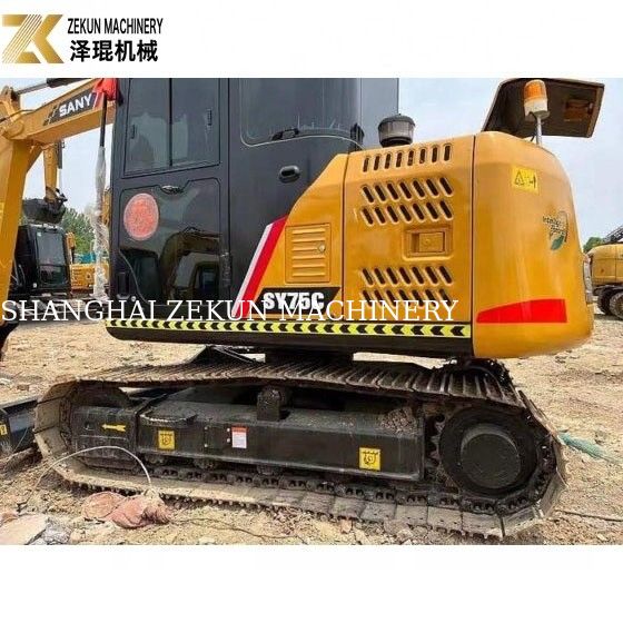 0.28m3 বালতি ক্ষমতা এবং 2001-4000 কাজের ঘন্টা সঙ্গে ব্যবহৃত Sany SY75 Excavator
