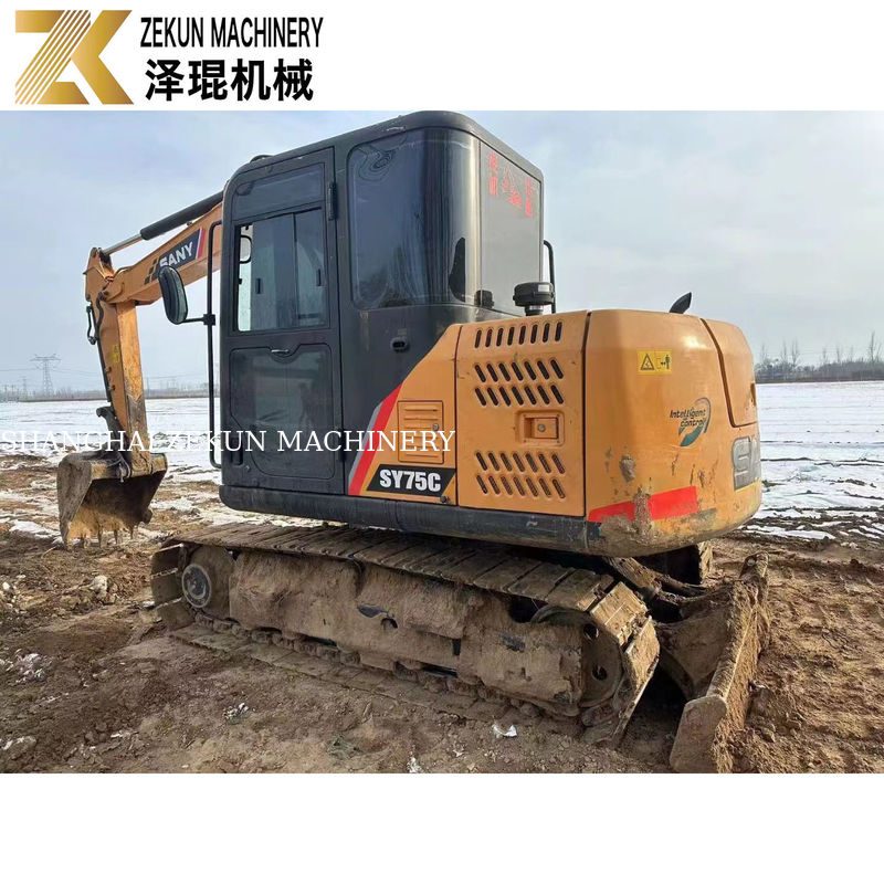 ব্যবহৃত SANY 75C এক্সক্যাভেটর এবং কাজের সময় 2001-4000 শুধুমাত্র 7500 কেজি মেশিন ওজন