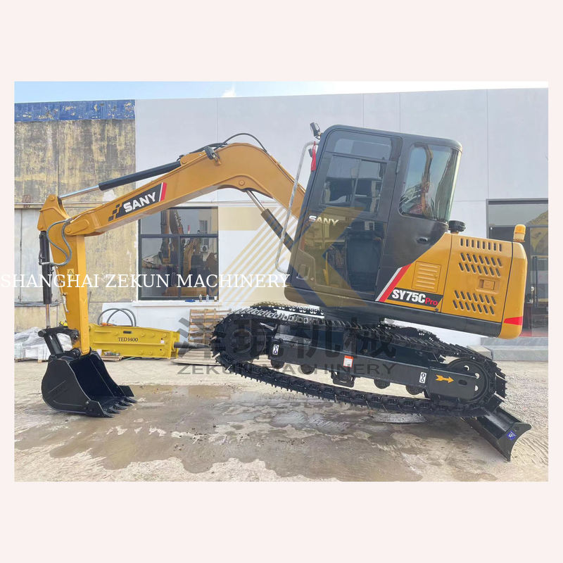 অন্যান্য হাইড্রোলিক পাম্পের সাথে ব্যবহৃত স্যানি এসওয়াই 75 সি প্রো এক্সক্যাভেটর 7500 কেজি মেশিন ওজন