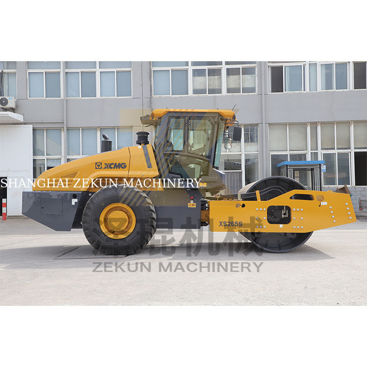 26T XCMG XS265S হাইড্রোলিক সিঙ্গল ড্রাম রোলার।