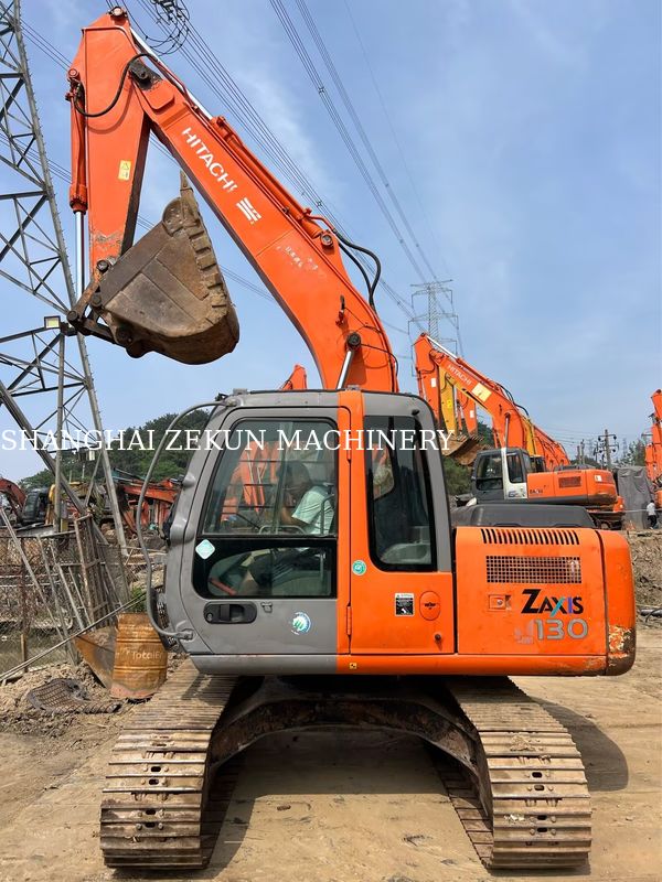 ব্যবহৃত হিটাচি ZX130-6 Excavator 11053hrs সঙ্গে 4.6m বুম দৈর্ঘ্য 34.3 এমপিএ জলবাহী চাপ